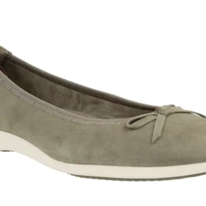 Bailarinas confort de ante verde con lazo