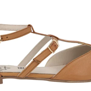 Bailarinas de piel con tira al empeine y doble hebilla