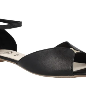 Bailarinas de piel abiertas de lados y de puntera con pulsera al tobillo