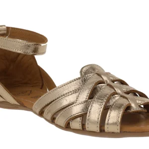 Sandalias de piel de tiras con pulsera al tobillo