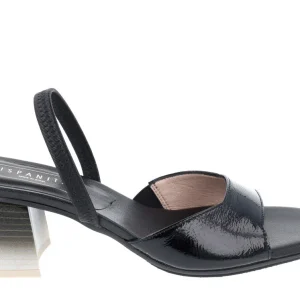 Sandalias de charol con tacón difuminado bicolor