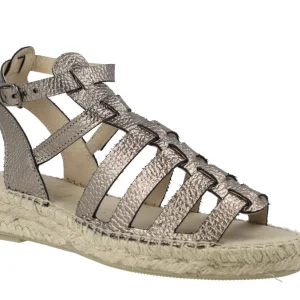 Sandalias romanas con piso de esparto en metal acero