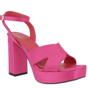 Sandalias de raso con pulsera al tobillo tacón alto y plataforma