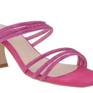 Sandalias mules de ante con tiras de strass Paola