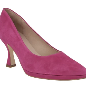 Zapatos corte salón de ante con plataforma y tacones de 8 cms