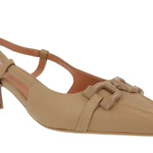 Salones destalonados de piel con adorno Mikaela