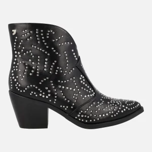 Botines cowboy Struer en piel negra con remaches