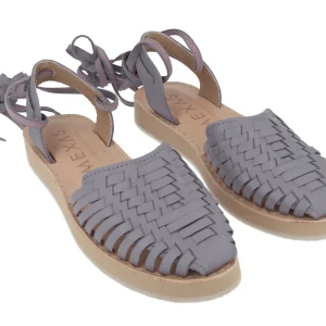 Alpargatas trenzadas de piel con cintas Jacaranda violeta