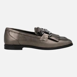 Mocasines de piel Alpe New Roma con detalle de flecos y adorno metálico