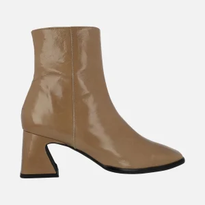 Botines de piel con acabado brillo y tacón medio Shaba