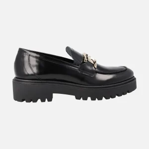 Mocasines para mujer en piel florentik con cadena y piso track