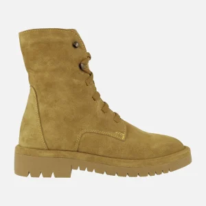 Botines de serraje con cordones y cremallera lateral