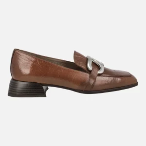 Mocasines Suri para mujer en piel texturizada con adorno metálico