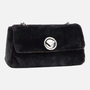 Bolsos con cadena metálica para mujer con aspecto pelo