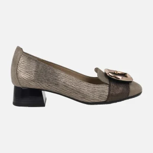Zapatos de tacón bajo Manila en combinado de metalizados