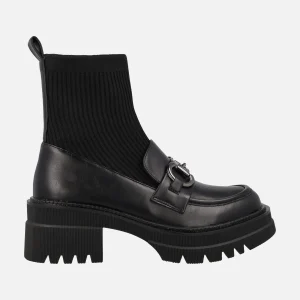 Mocasines negros con calcetín y piso track B079-H227