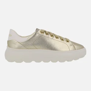 Zapatillas deportivas en piel oro con talonera blanca Spherica EC4.1