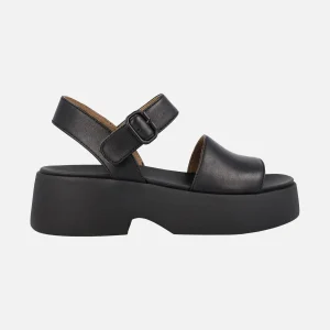 Sandalias negras de piel con plataforma Tasha