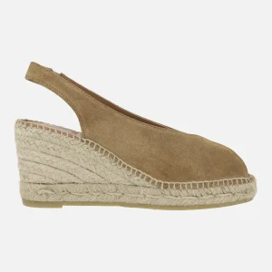 Zapatillas de esparto de piel destalonadas y abiertas de puntera Viguera 2127