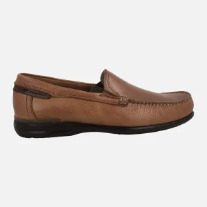 Mocasines marrones de piel para hombre Fluchos con piso Extralight