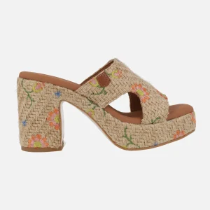 Sandalias con tacón y plataforma Padawan flores