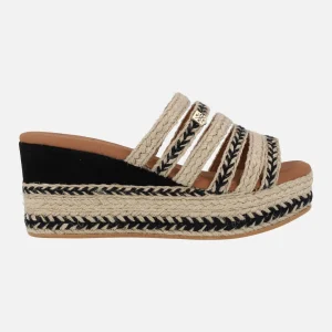 Zueco con tiras de rafia y plataforma Uruma Salem