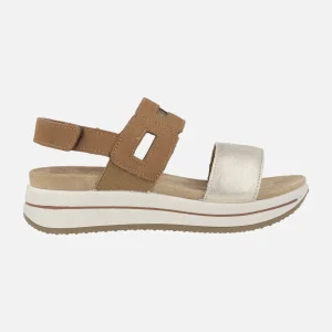 Sandalias de piel combinadas con cierre de velcro