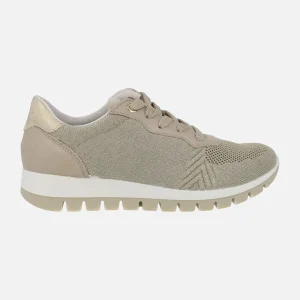Zapatillas deportivas para mujer en combinado taupe - oro