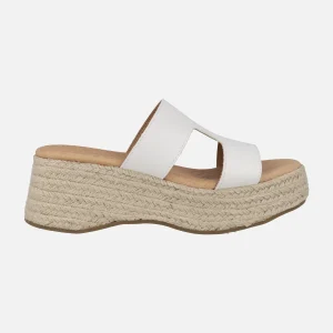 Sandalias blancas con plataforma de yute 51649