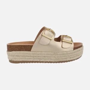 Sandalias bio con hebillas y plataforma de yute Perla