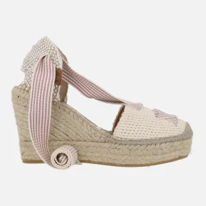 Zapatillas de esparto en tejido con cintas