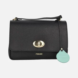 Bolsos de piel con tapa y cierre de broche Femme