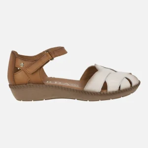 Sandalias de piel con puntera abierta y pulsera al tobillo