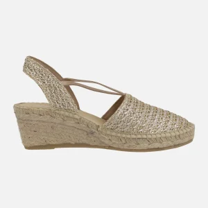 Zapatillas de esparto en tejido rafia con elásticos