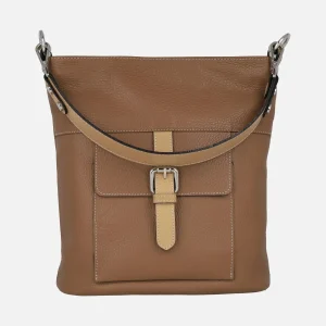 Bolsos de piel para hombro con bolsillo delantero y hebilla