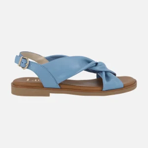 Sandalias planas de piel con tiras entrelazadas