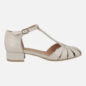 Cangrejeras en piel con tacón forrado Hellen