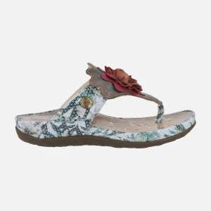 Sandalias de dedo con adorno de flor Liloo 21 gris