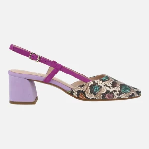 Zapatos de salón destalonados con animal print en combinado multicolor