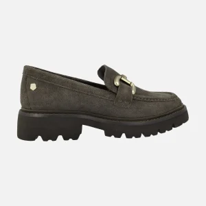 Mocasines de serraje con piso track y adorno Carmela