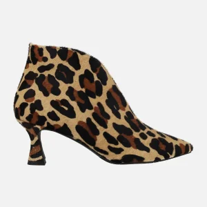 Botines de tacón en pelo animal print leopardo