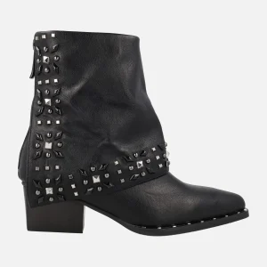 Botines negros estilo cowboy Lil Emilia con faldón y remaches