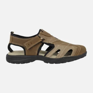 Sandalias deportivas marrones para hombre con cierre de velcro