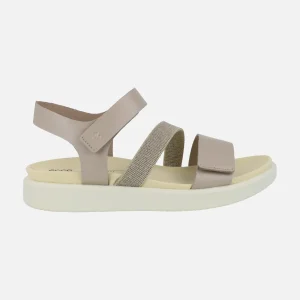 Sandalias confort para mujer en piel nude con cierre de velcro Flowt W sandal