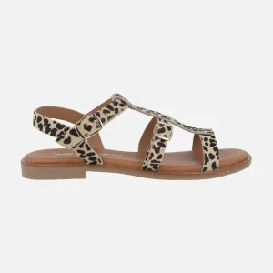 Sandalias estilo romanas en animal print leopardo con hebillas