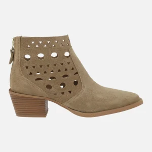 Botines Miller en piel serraje con cremallera trasera