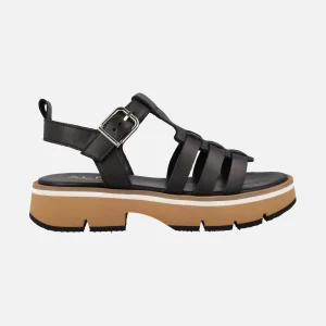 Sandalias negras de piel con piso tricolor Zanzibar