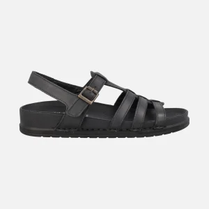 Sandalias de piel estilo cangrejeras con planta BIO