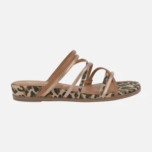 Sandalias de tiras en combinado leopardo