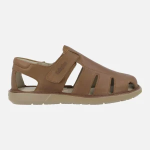 Sandalias semi abiertas de piel para hombre Leban